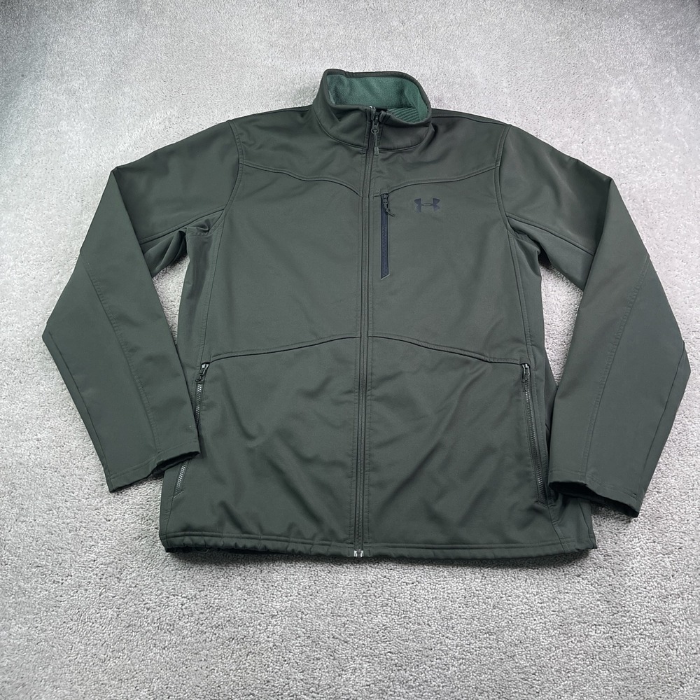 Under Armour Jacket Mens XL Green Coldgear Infrared Storm Softshell Full Zip